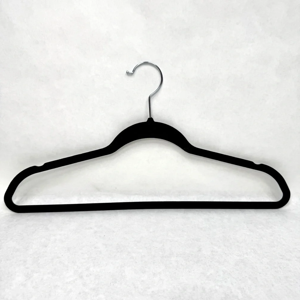 Lot of 30 Black Velvet Flocked Hangers